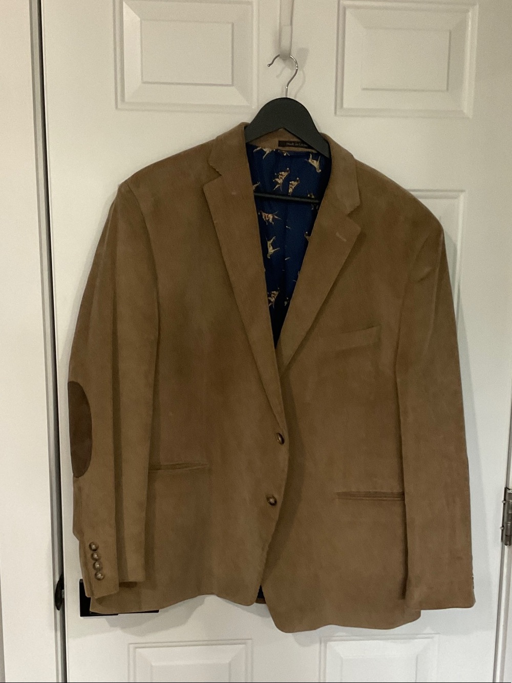 Chaps Tan Suede Sport Coat with Elbow Patches